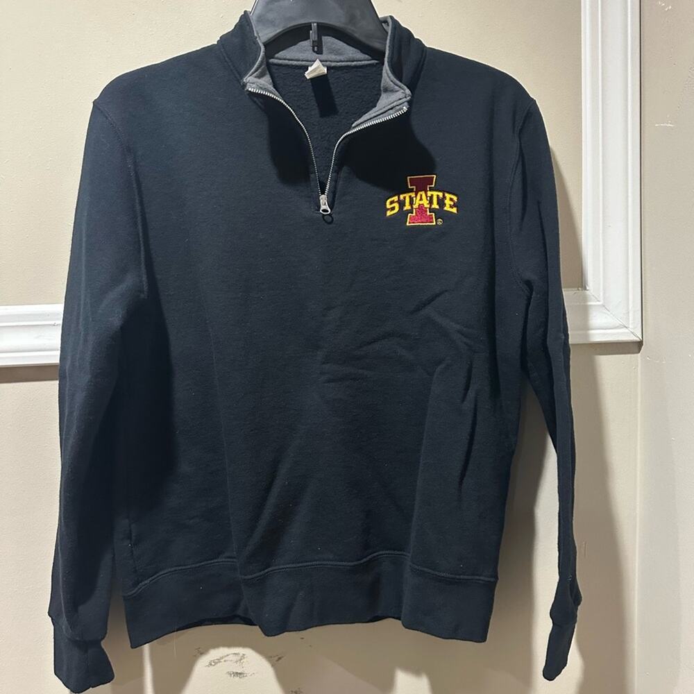 Black Quarter-Zip Sweatshirt with Logo